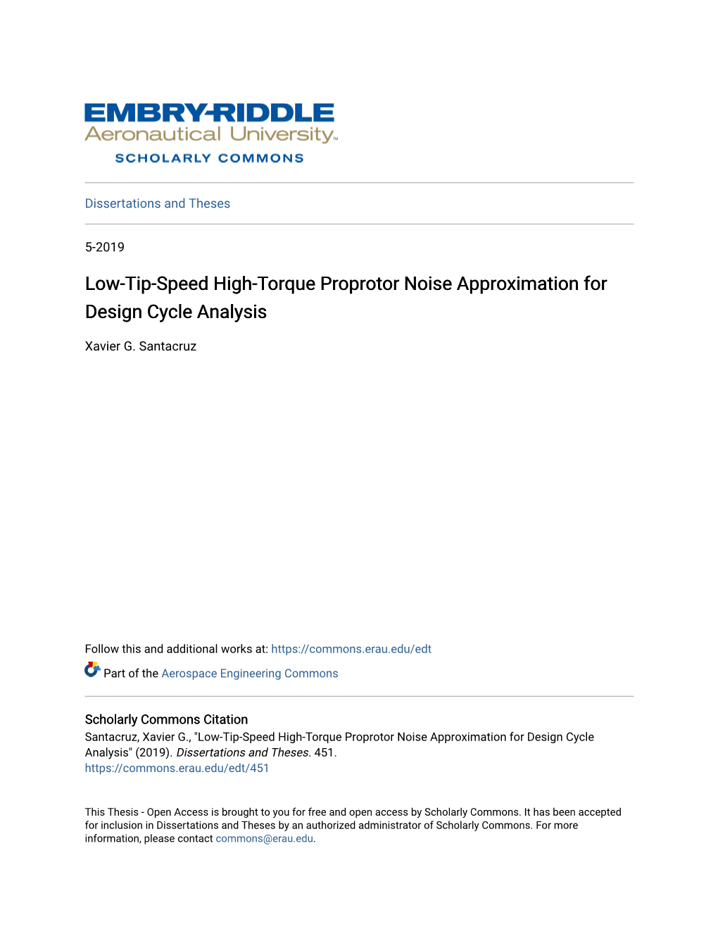 Low-Tip-Speed High-Torque Proprotor Noise Approximation for Design Cycle Analysis
