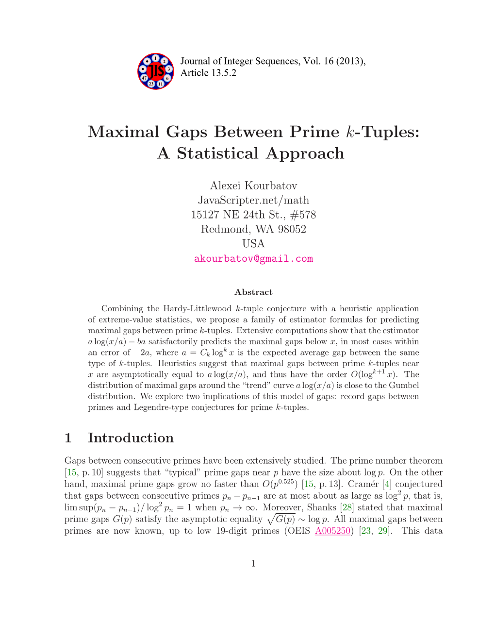 Maximal Gaps Between Prime K-Tuples: a Statistical Approach
