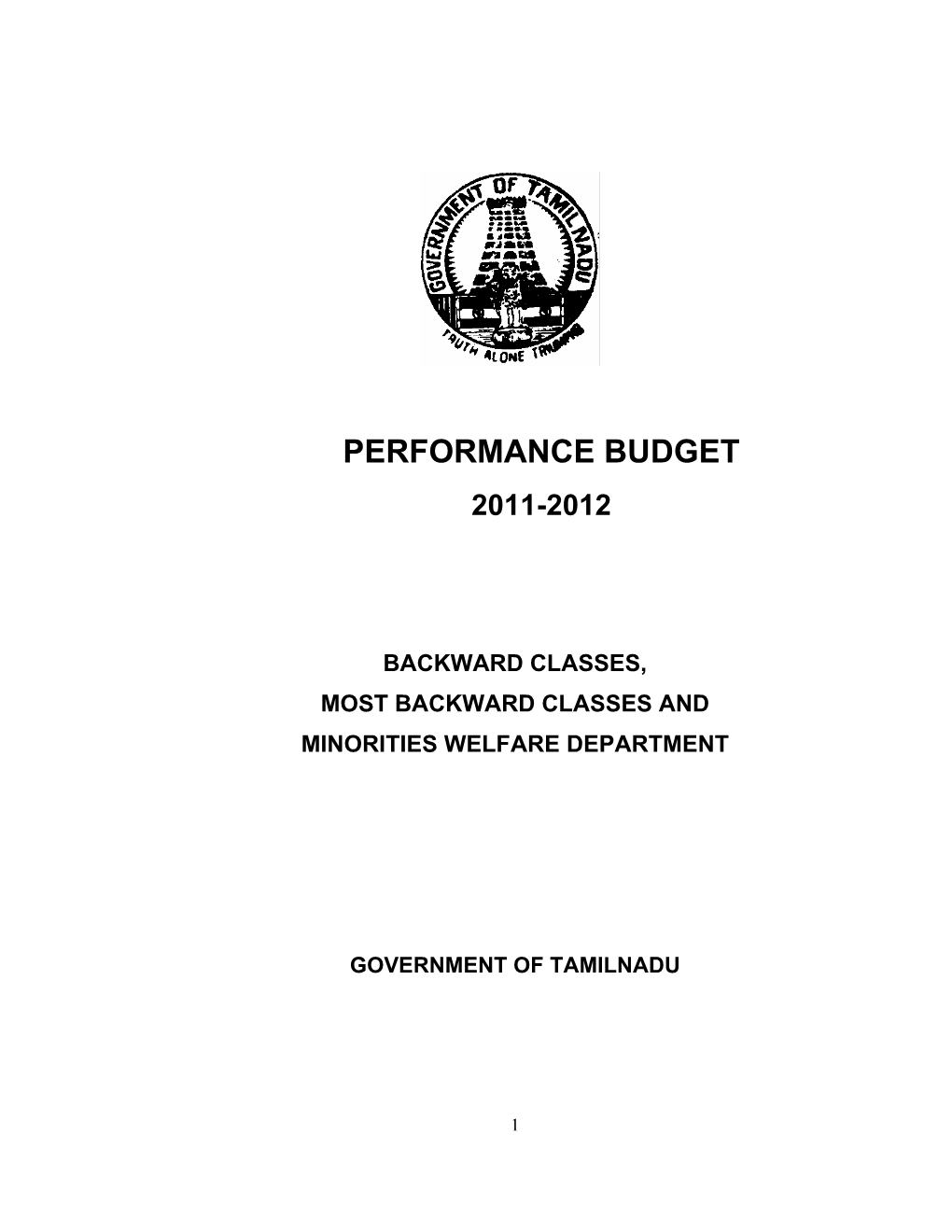 Performance Budget 2011-2012