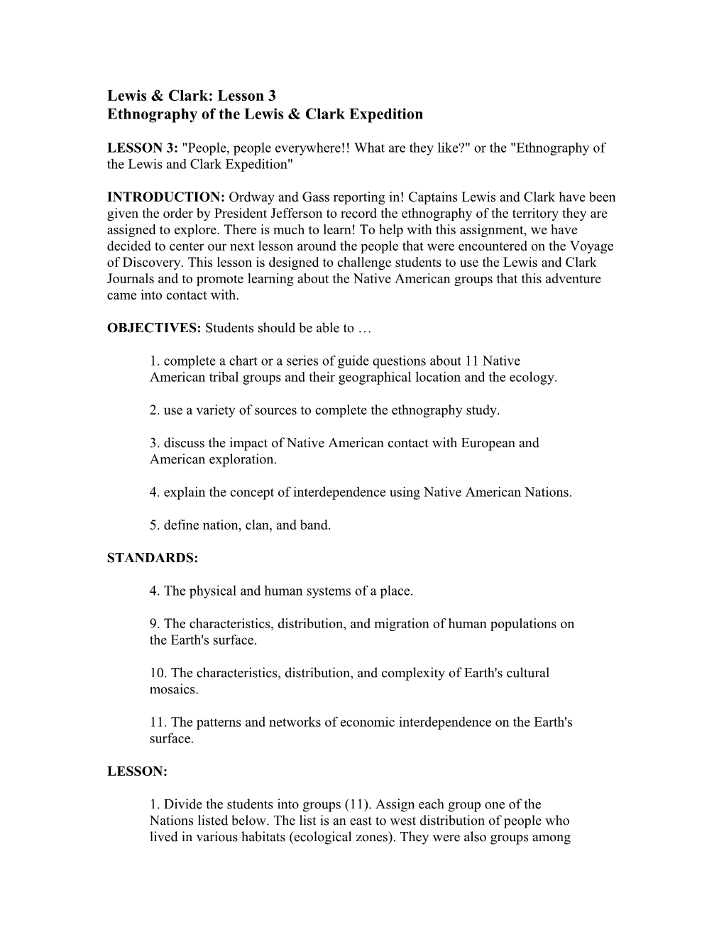 Lewis & Clark: Lesson 3