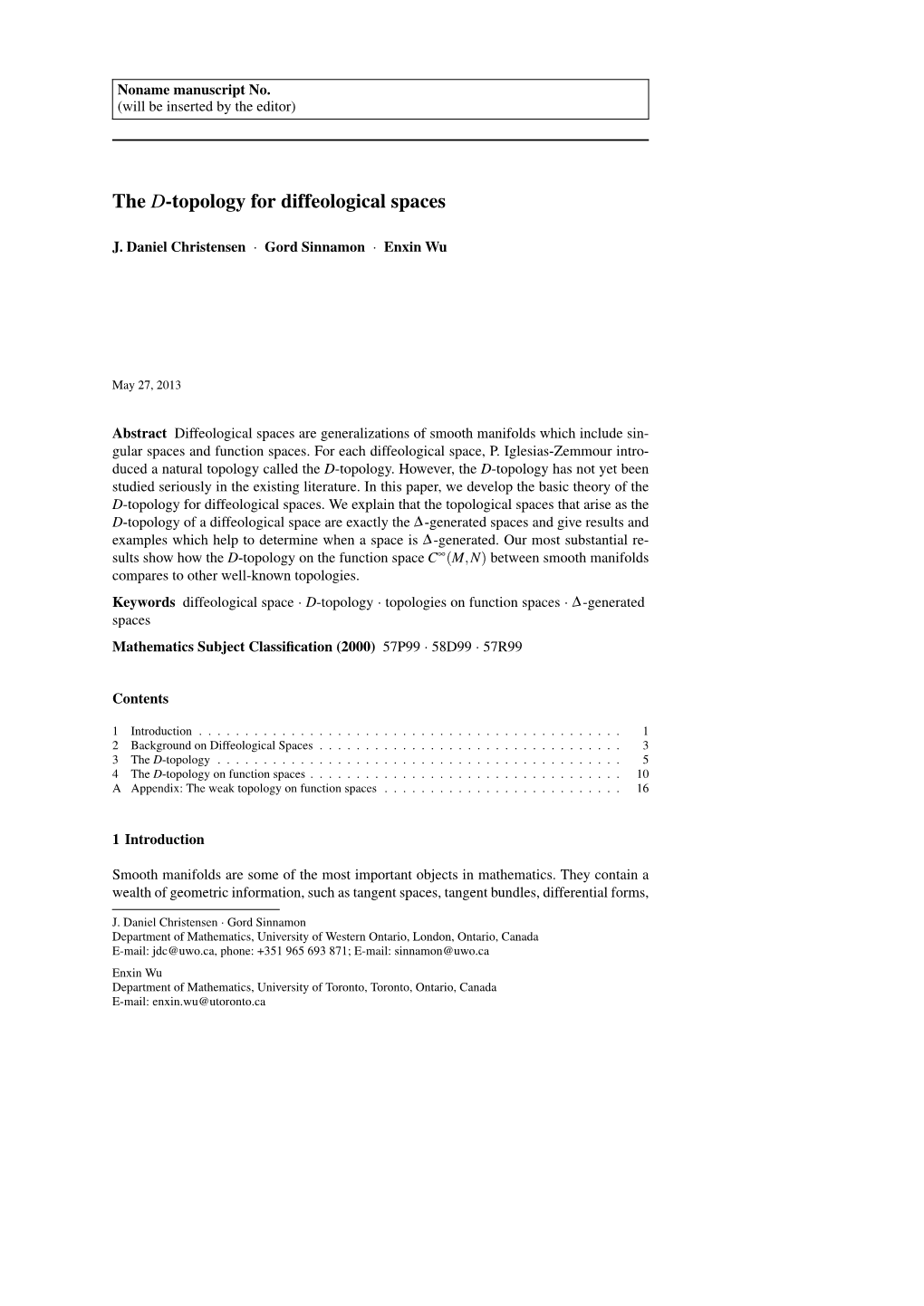 The D-Topology for Diffeological Spaces