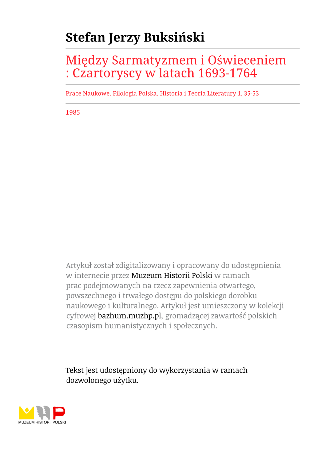 Czartoryscy W Latach 1693-1764