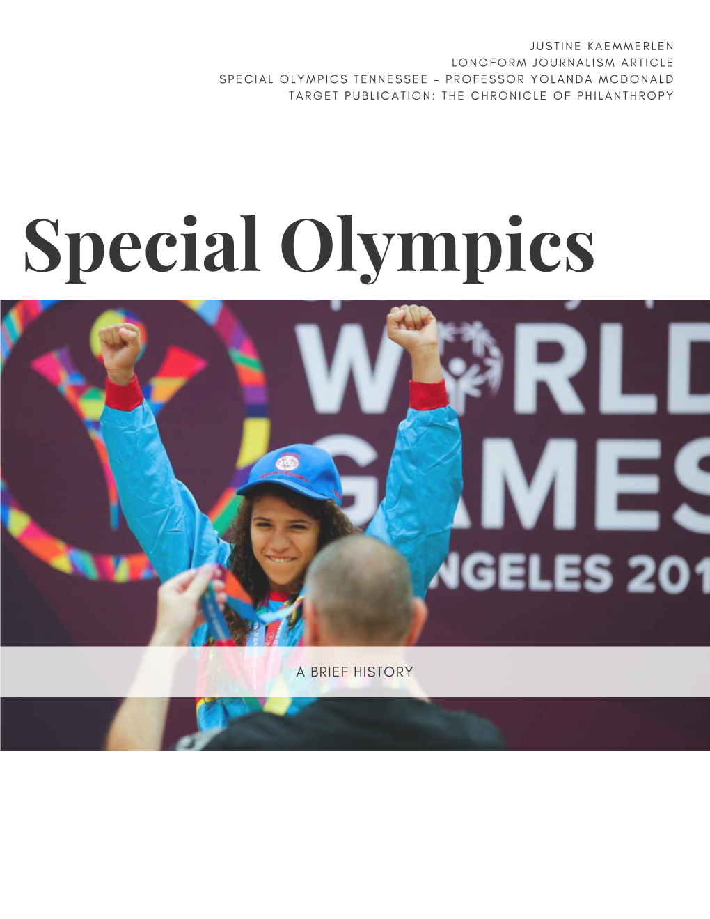 Special Olympics: a Brief History