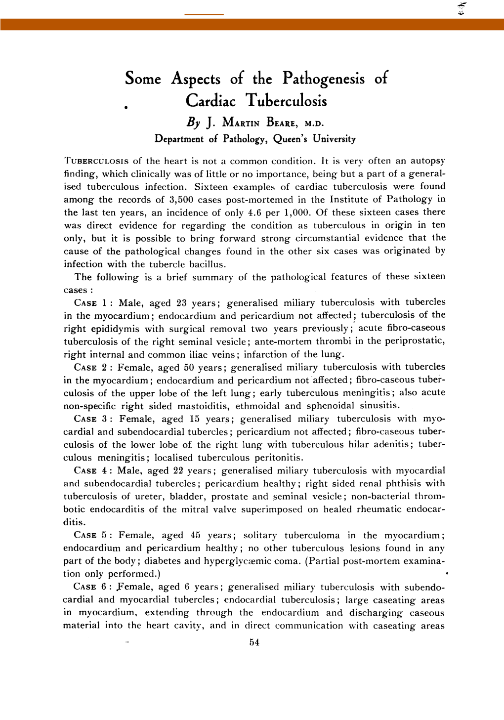 Some Aspects of the Pathogenesis of Cardiac Tuberculosis by J