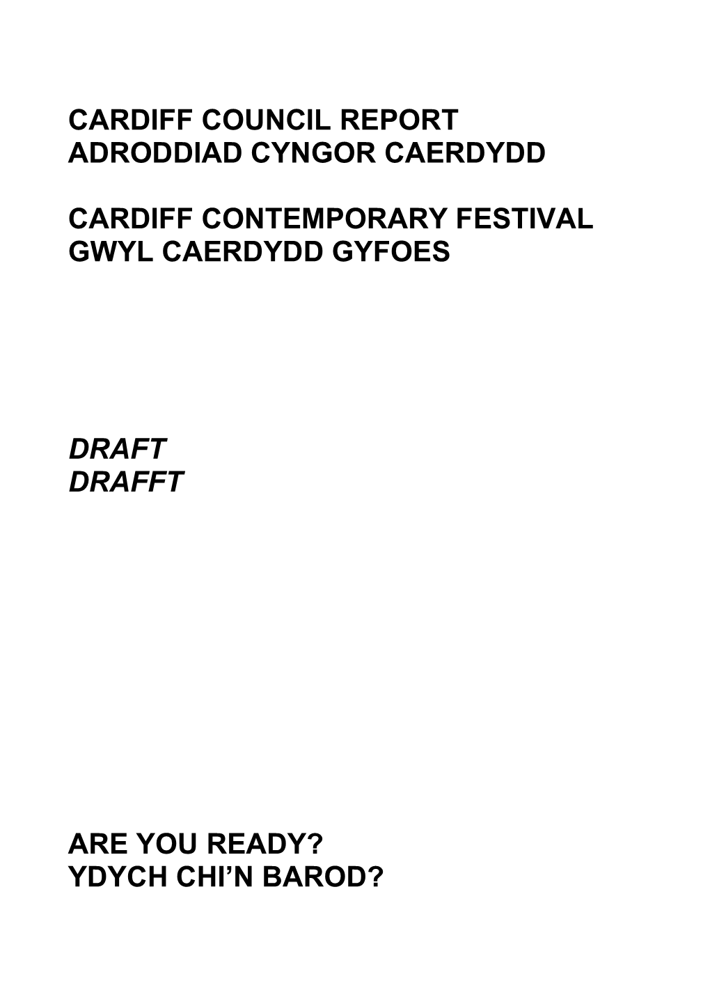Cardiff Contemporary Festival Gwyl Caerdydd Gyfoes
