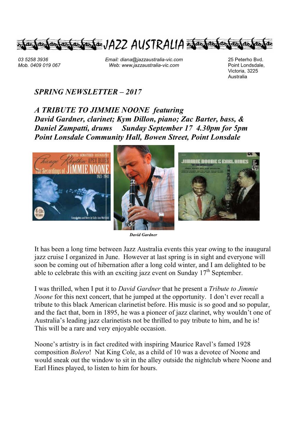 Spring Newsletter a Tribute To