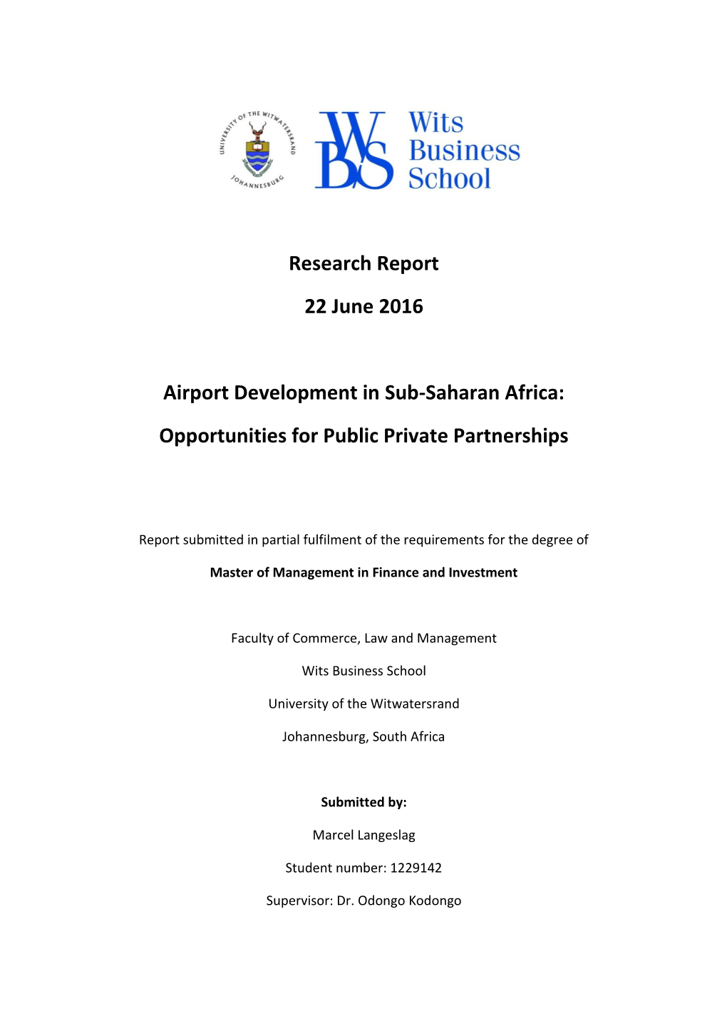 Airport Development in Sub-Saharan Africa: Opportunities for Public Private Partnerships
