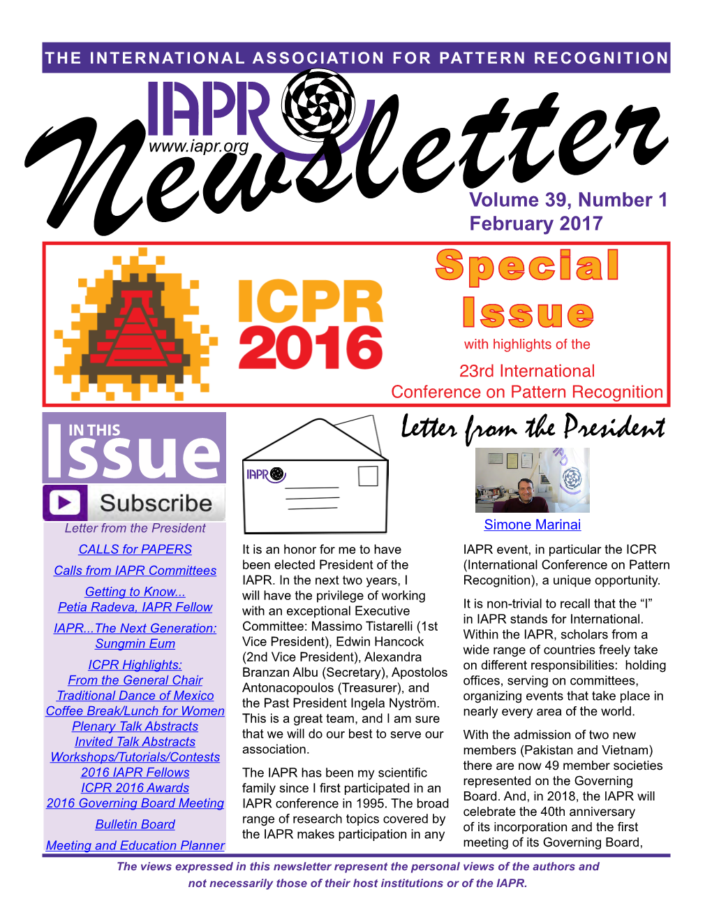 IAPR Newsletter, Pag. 34, ICPR 2016 Chalearn LAP