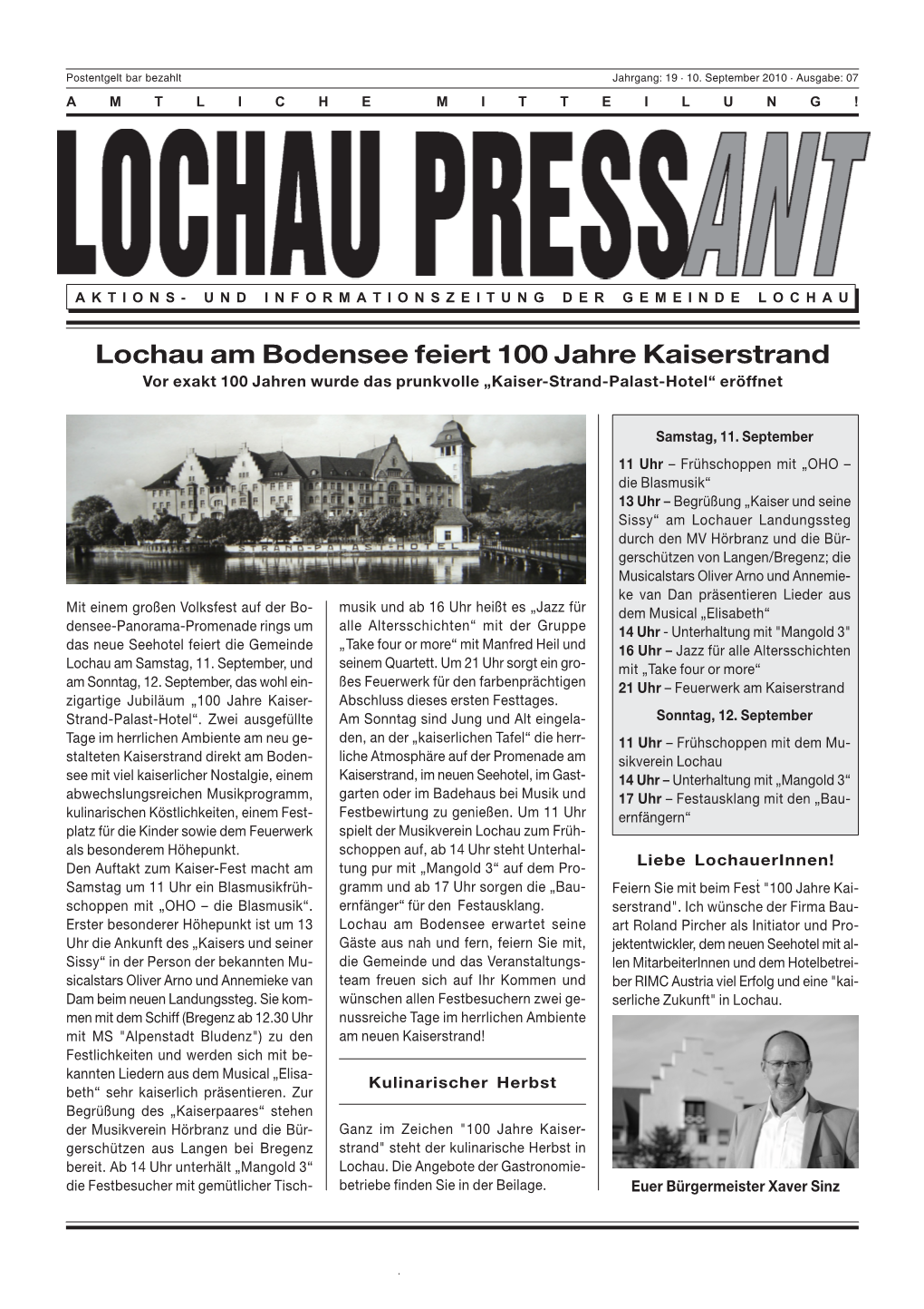 Lochau Am Bodensee Feiert 100 Jahre Kaiserstrand Vor Exakt 100 Jahren Wurde Das Prunkvolle „Kaiser-Strand-Palast-Hotel“ Eröffnet
