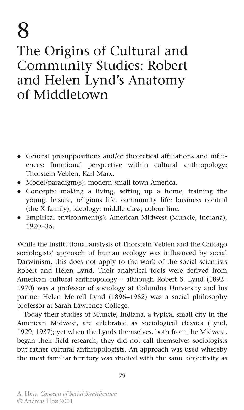 Robert and Helen Lynd's Anatomy of Middletown