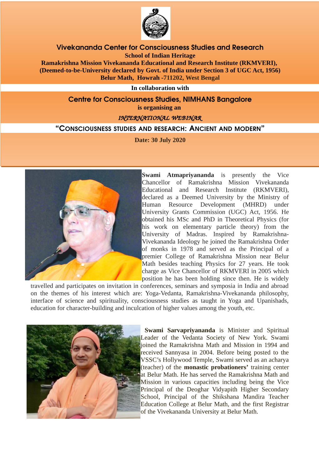 Vivekananda Center for Consciousness Studies