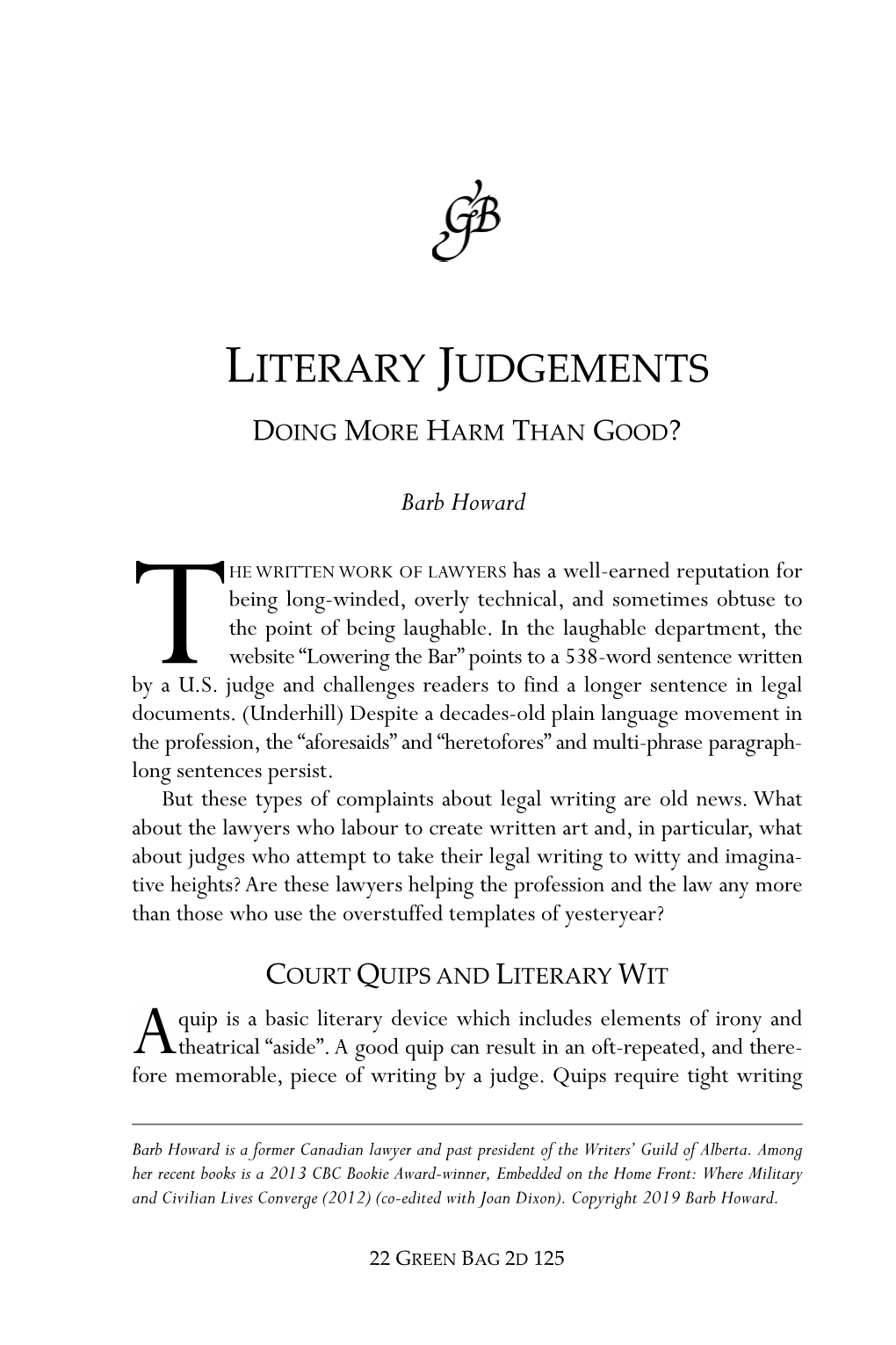 Literary Judgements