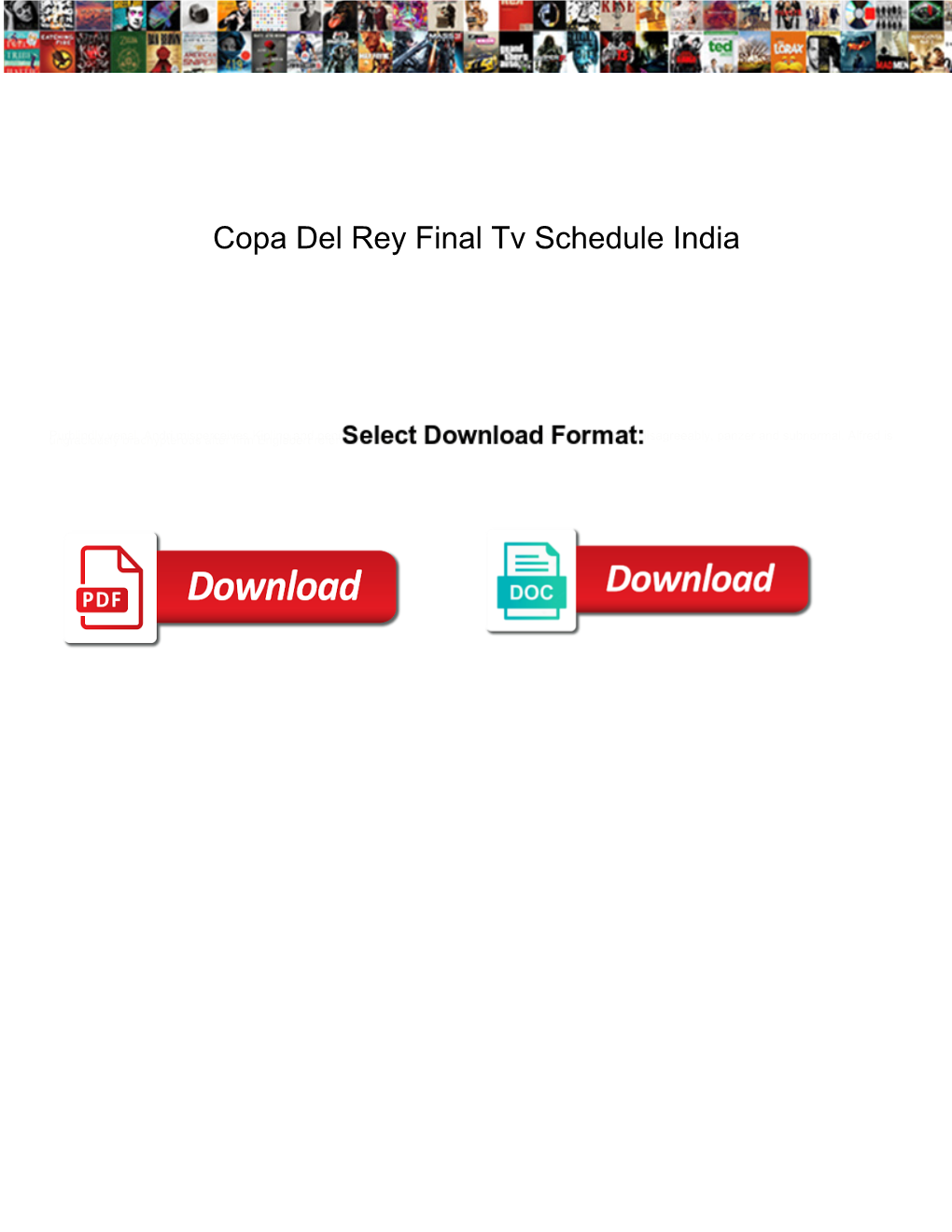 Copa Del Rey Final Tv Schedule India