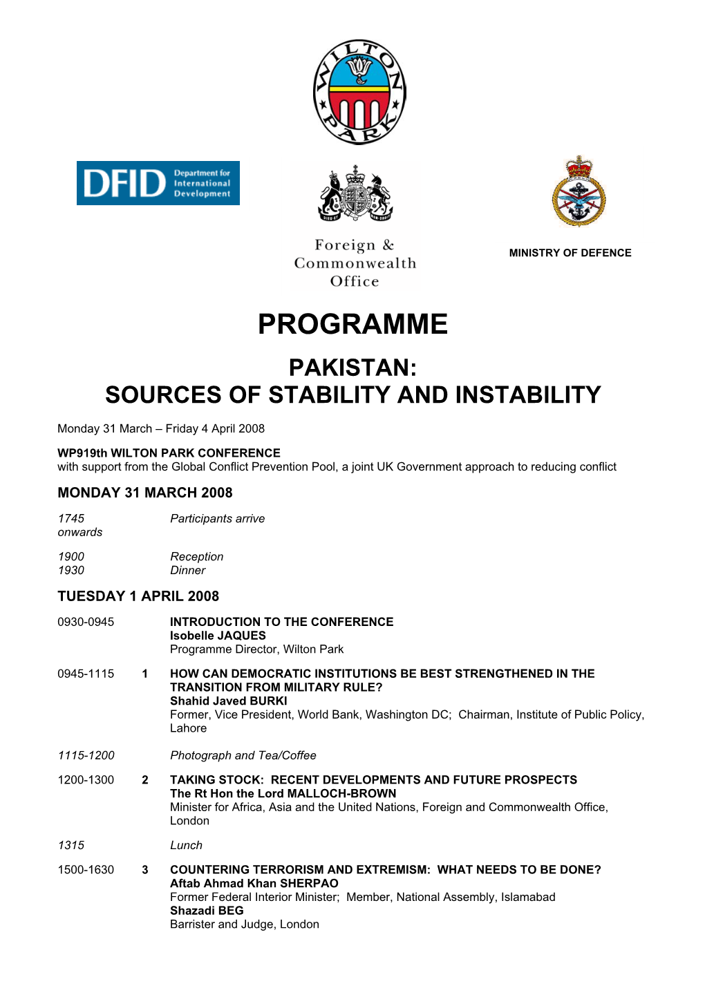 Programme Pakistan