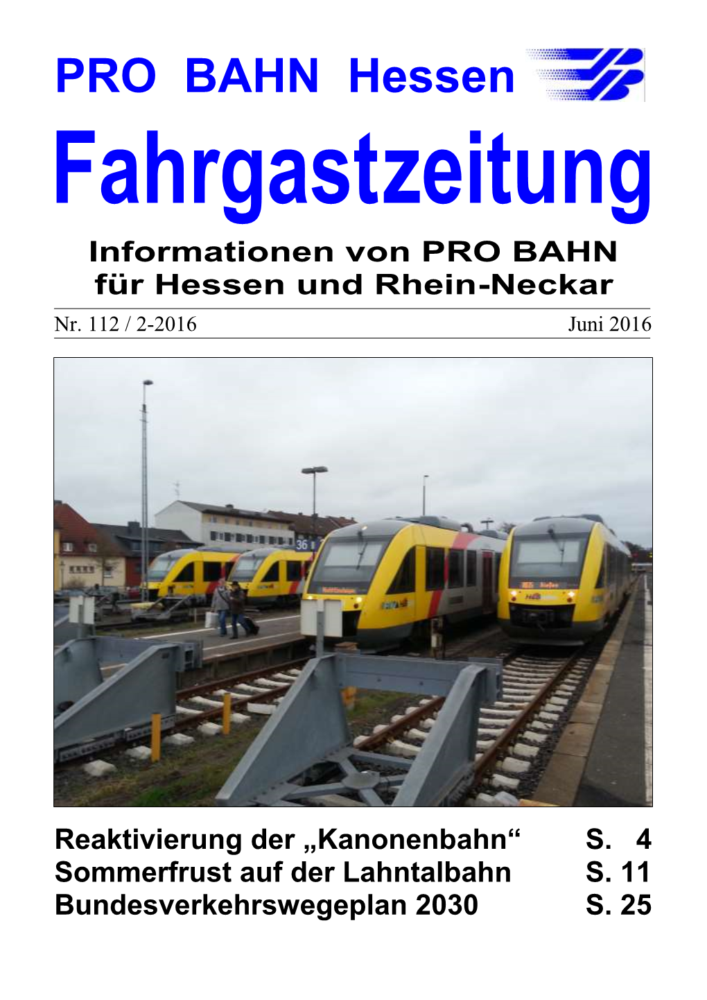 Fahrgastzeitung (FGZ) Hessen/Rhein-Neckar 112, Juni 2016