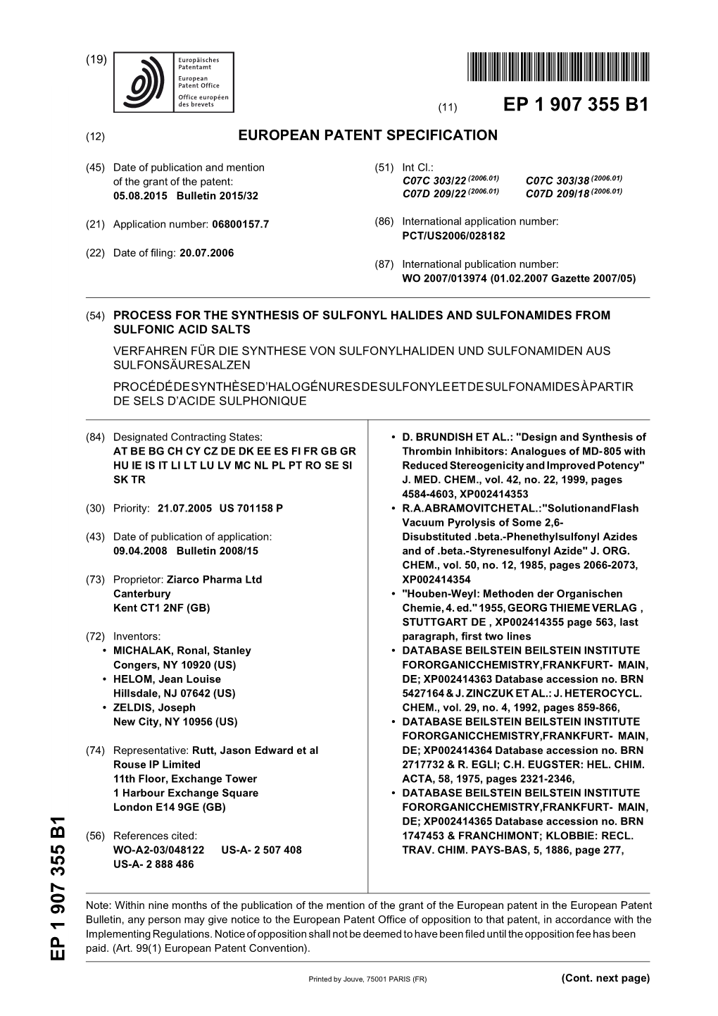 Process for the Synthesis of Sulfonyl Halides And