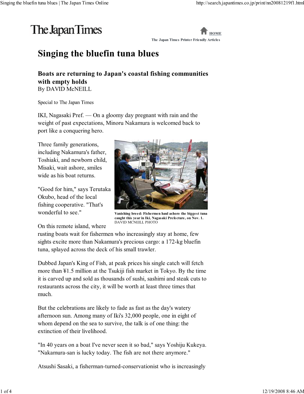 Singing the Bluefin Tuna Blues | the Japan Times Online