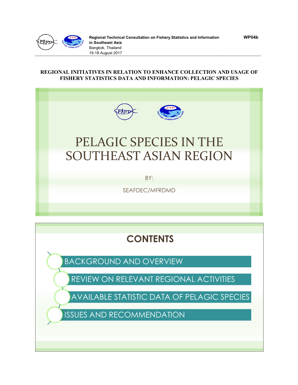 Pelagic Species in the Southeast Asian Region