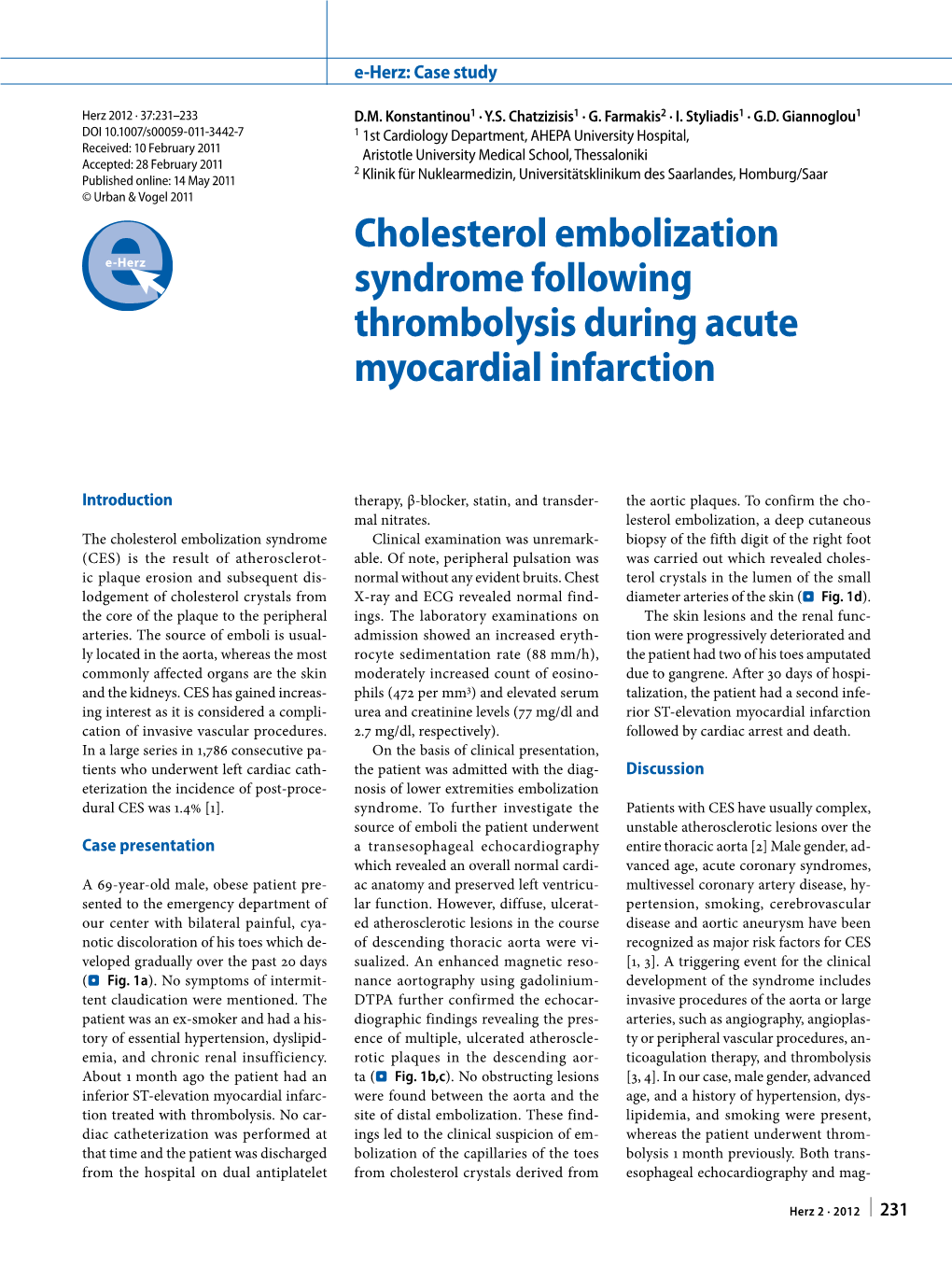 Cholesterol Embolization Syndrome Following Thrombolysis During Acute