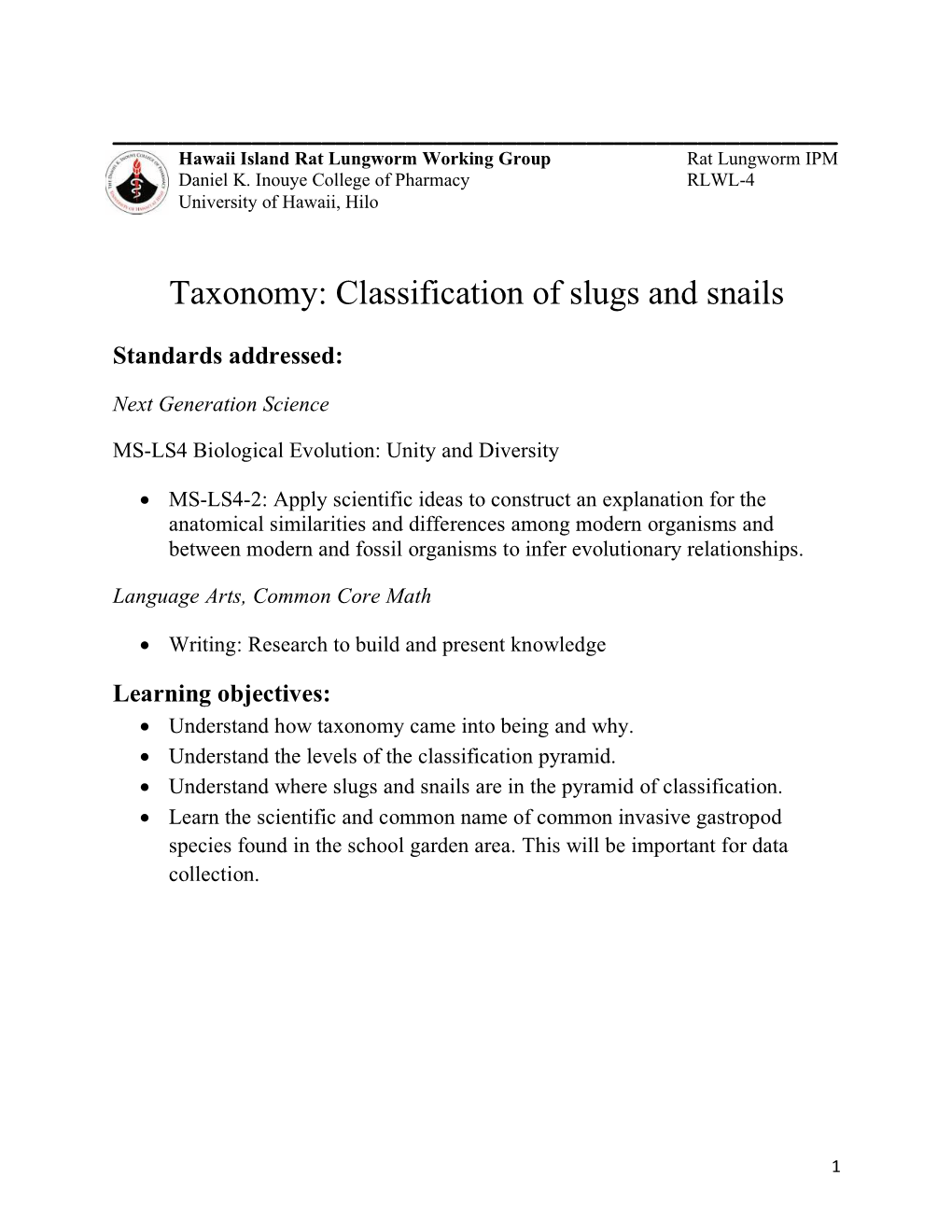 Taxonomy: Classification of Slugs and Snails