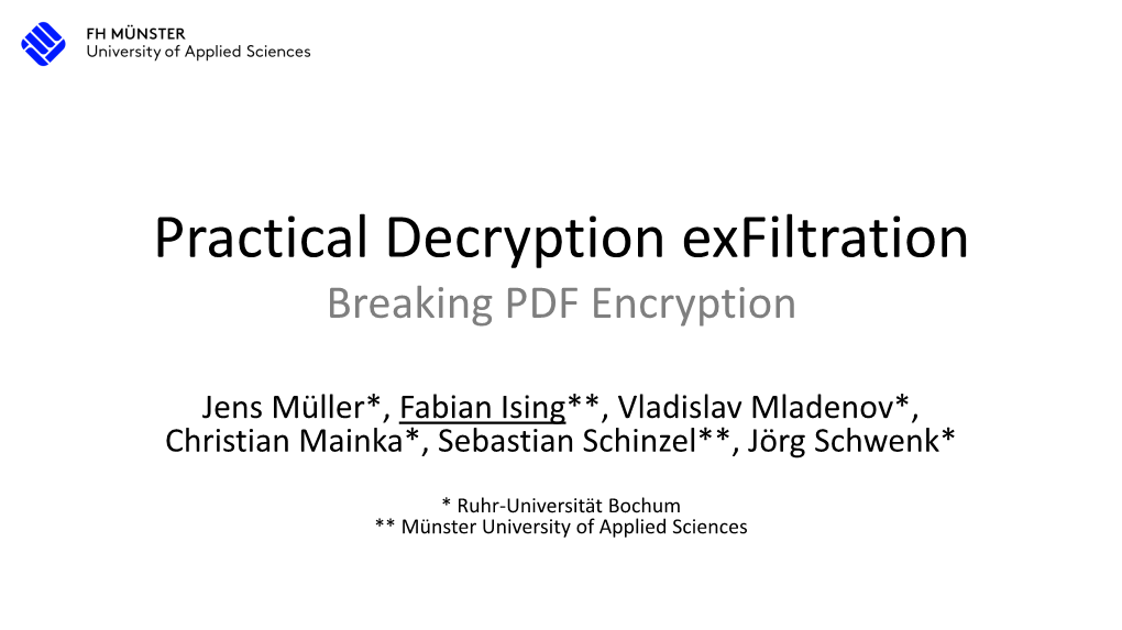 Breaking PDF Encryption