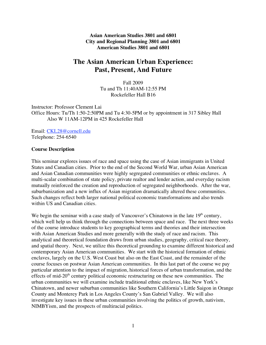 The Asian American Urban Experience: Past, Present, and Future