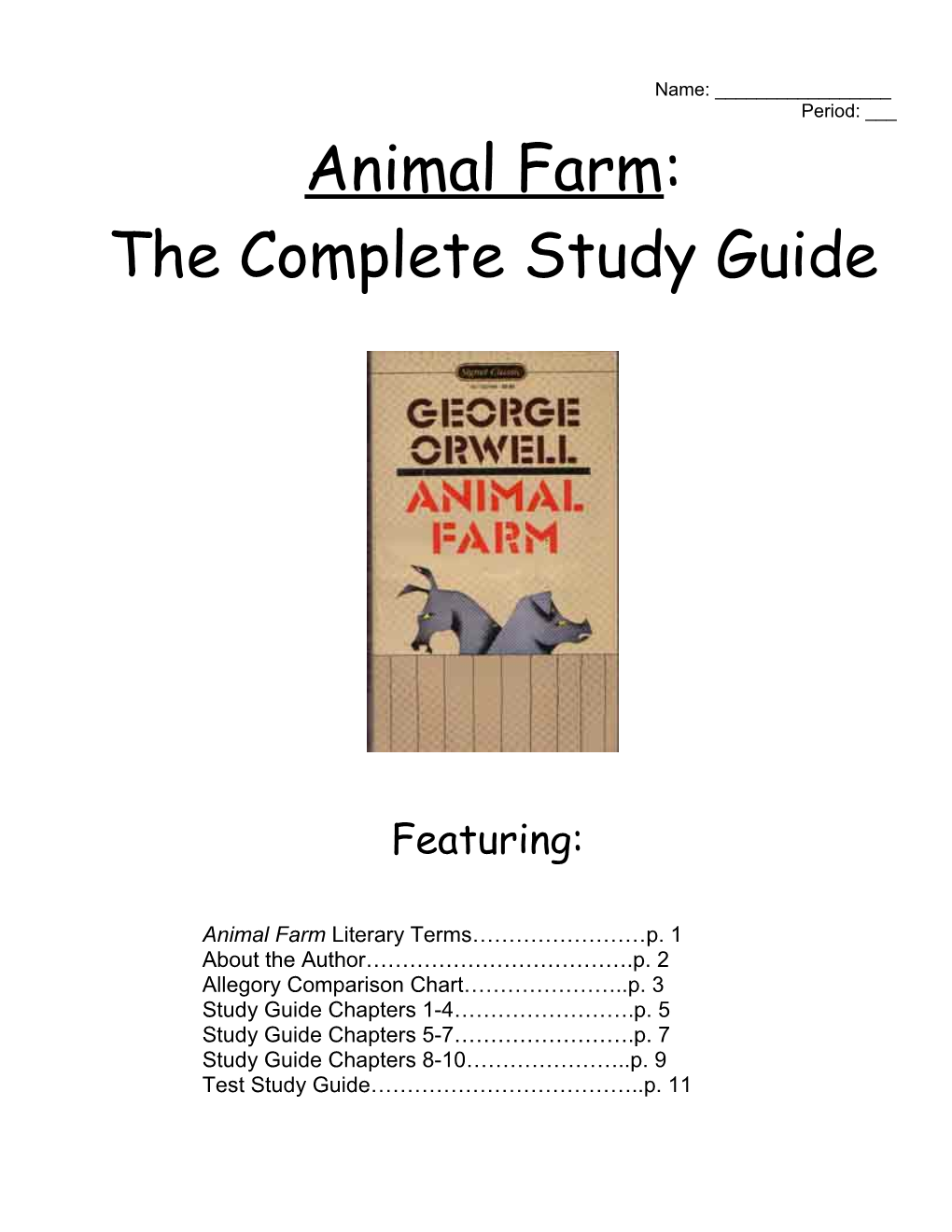 Animal Farm Complete Study Guide