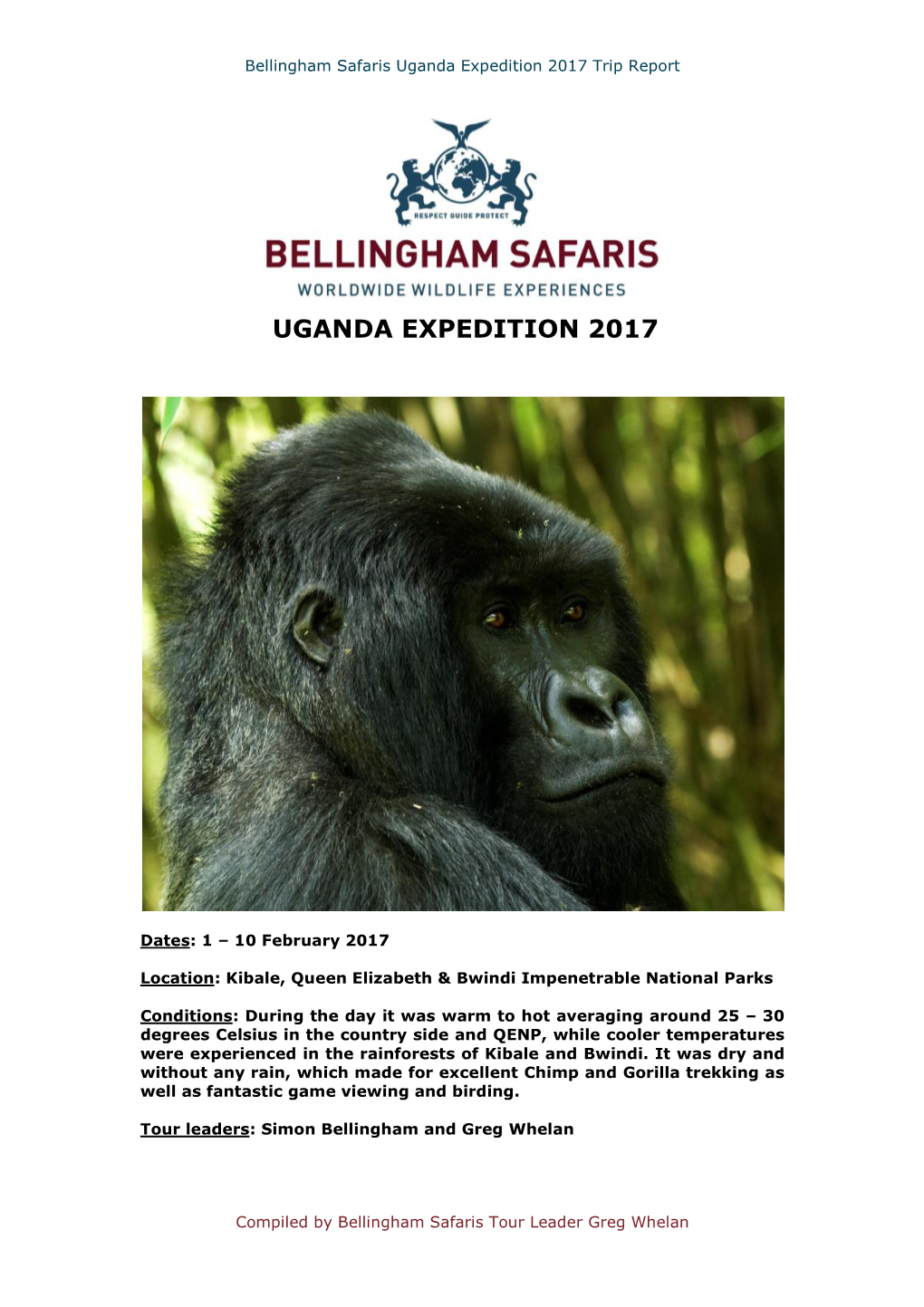 Uganda Expedition 2017 Trip Report