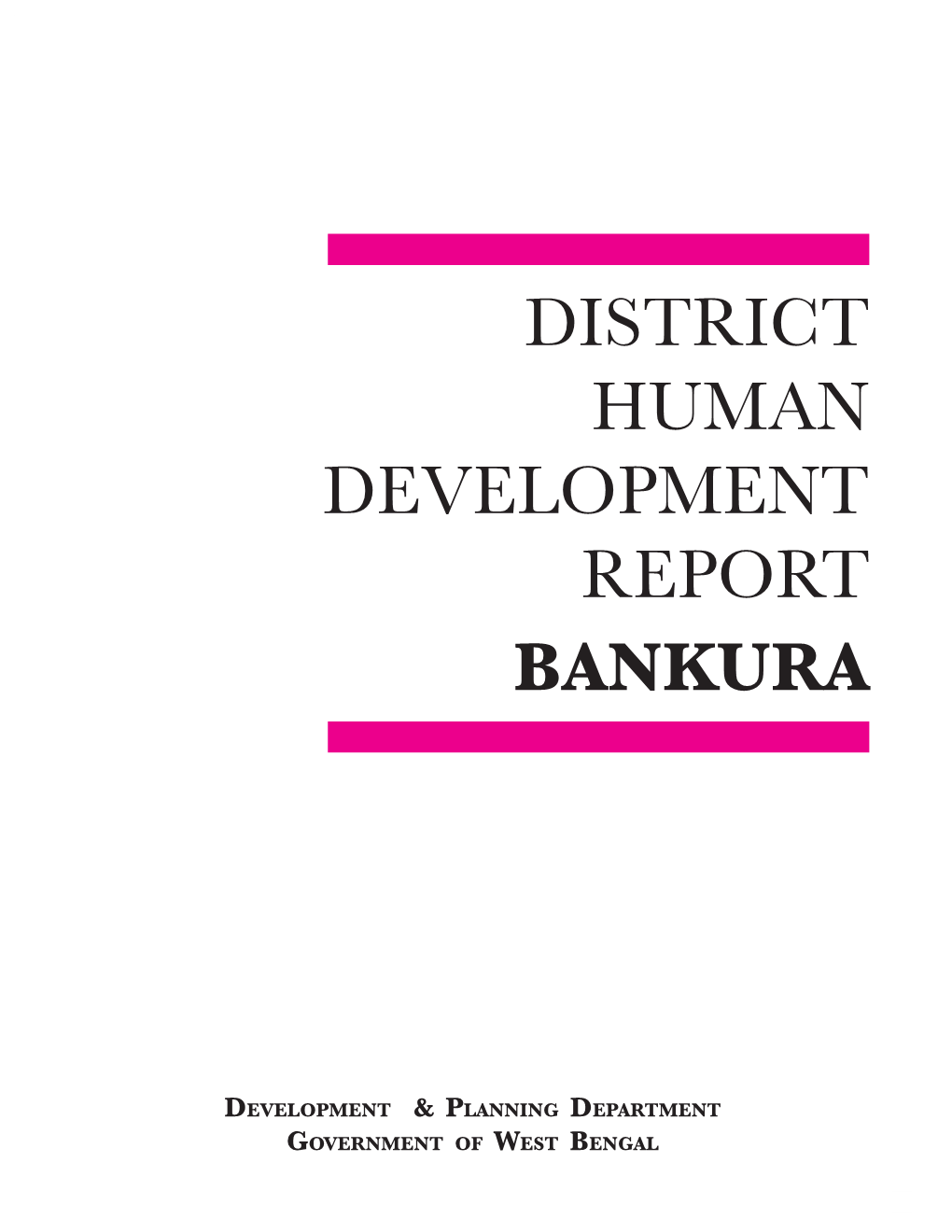 District Human Development Report Bankura