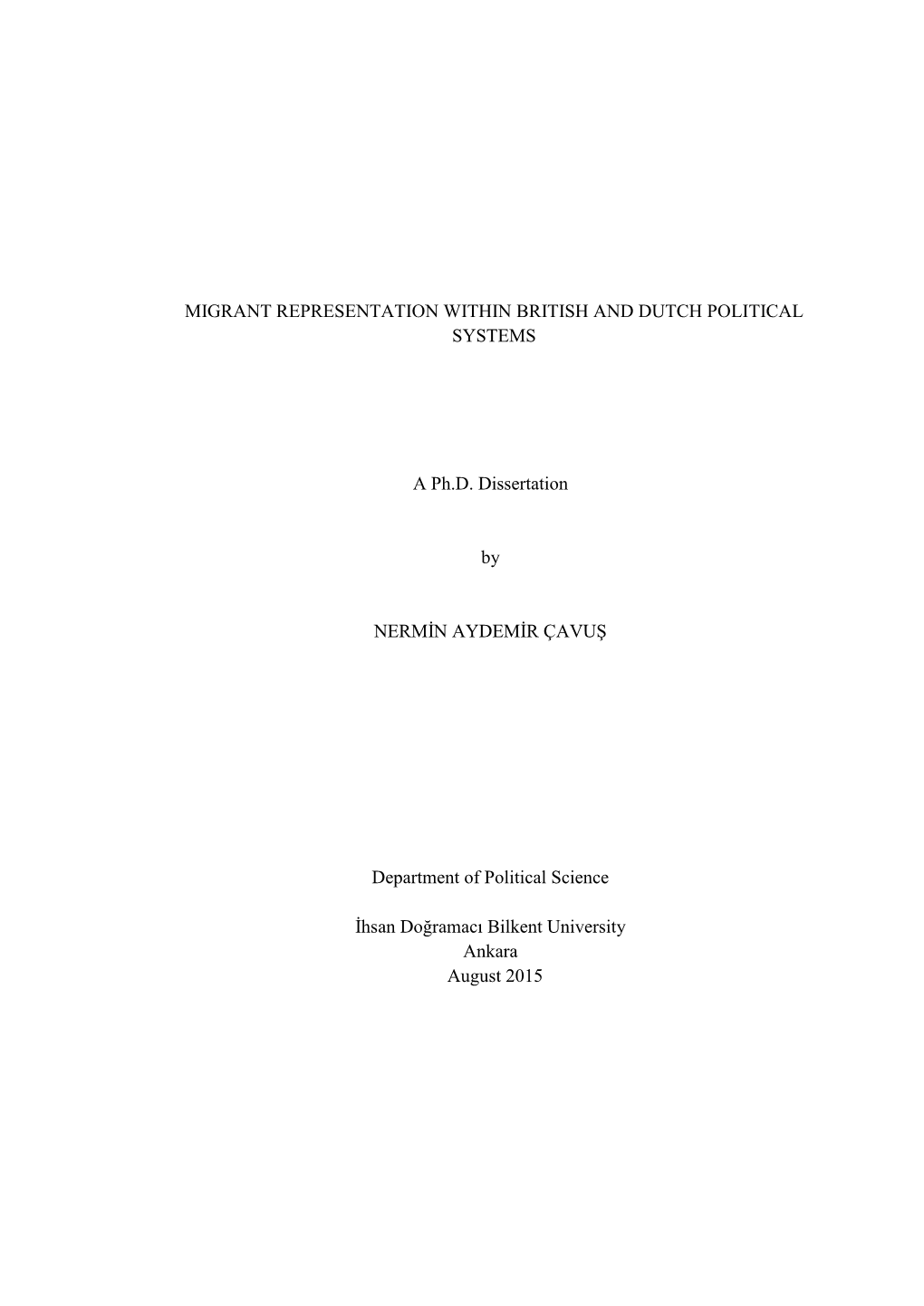 Migrant Representation Within British and Dutch Political Systems