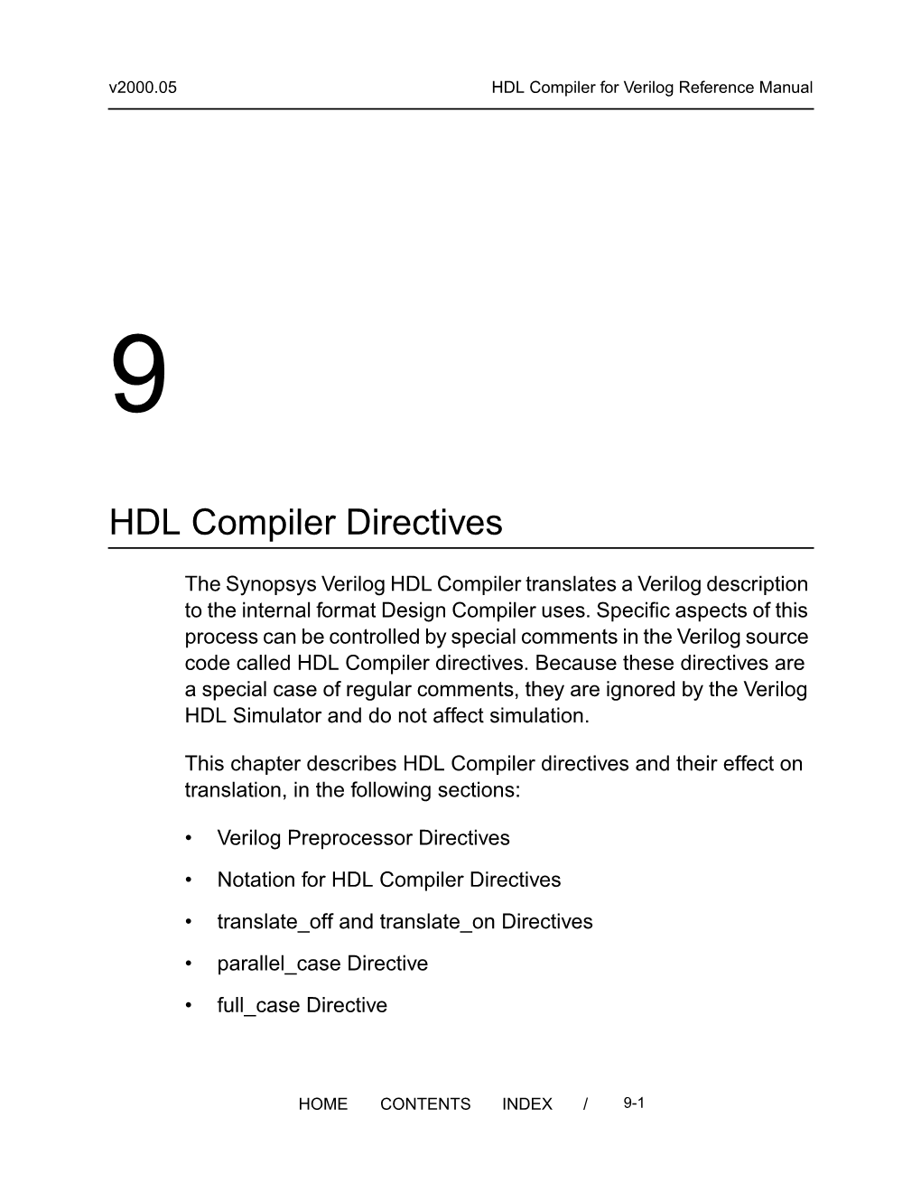 9. HDL Compiler Directives
