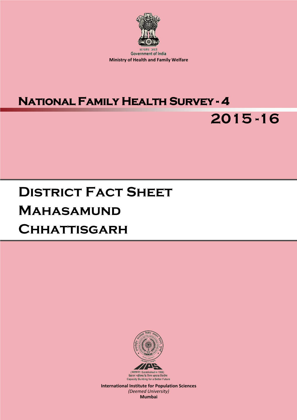 District Fact Sheet Mahasamund Chhattisgarh