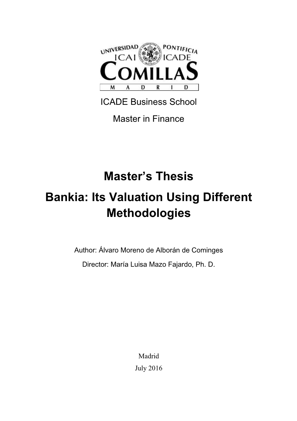 Master's Thesis Bankia