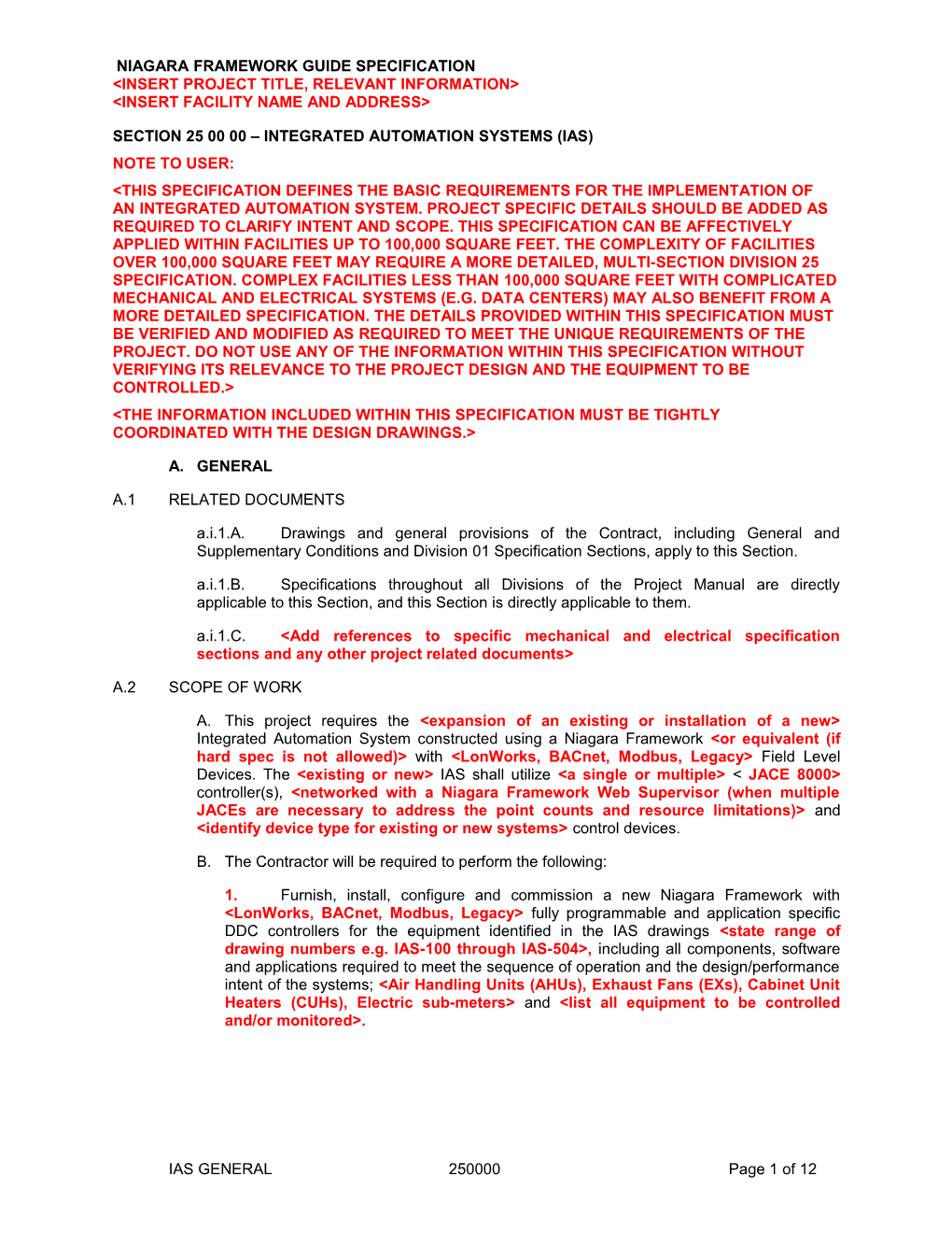 Tridium Guide Specifications