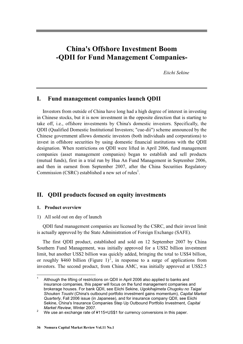 QDII for Fund Management Companies