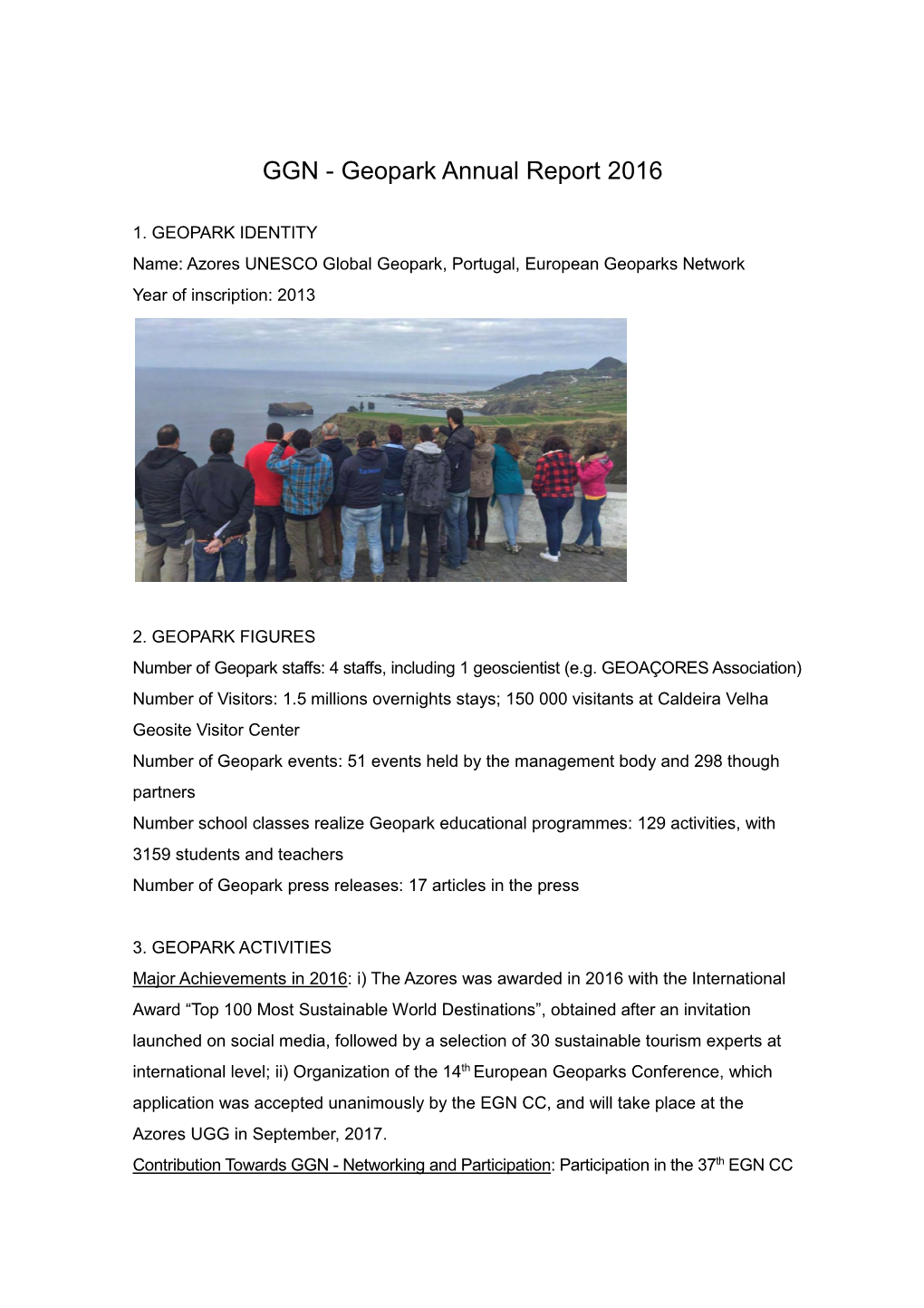GGN - Geopark Annual Report 2016