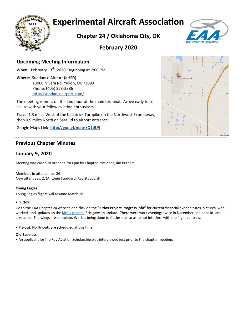 Experimental Aircraft Association Chapter 24 / Oklahoma City, OK February 2020