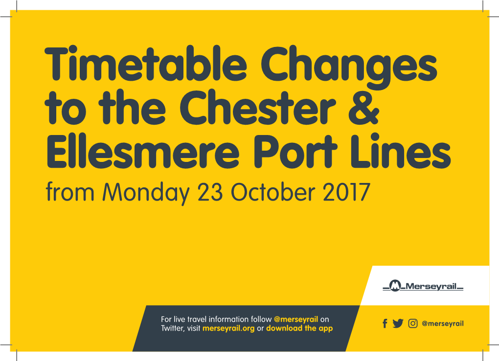 Timetable Changes to the Chester & Ellesmere Port Lines