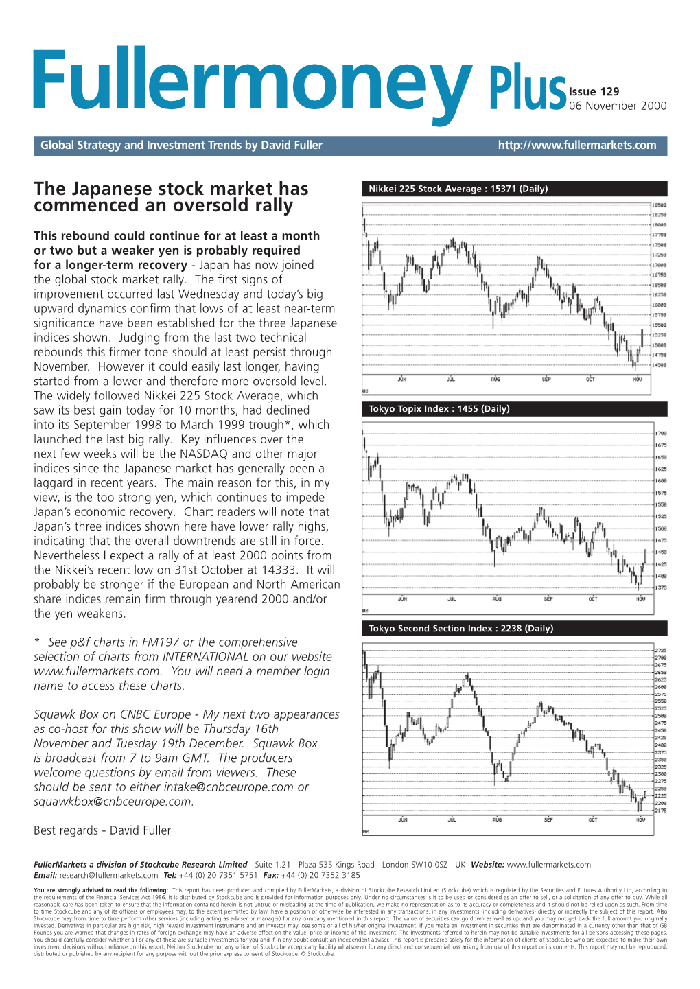 The Japanese Stock Market Has Commenced an Oversold Rally