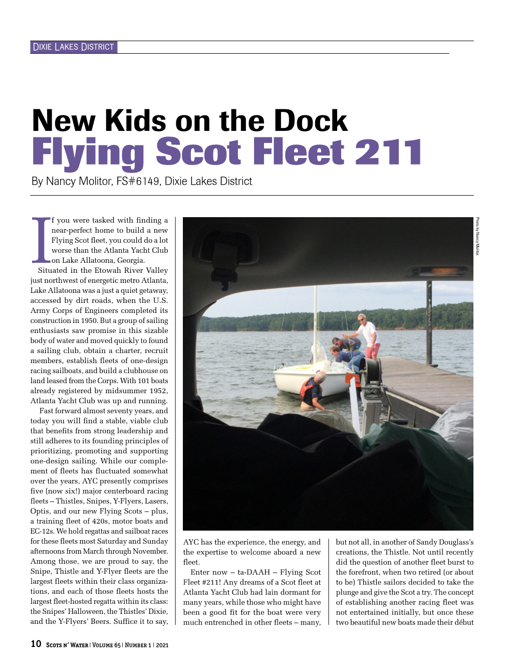 Flying Scot Fleet 211 by Nancy Molitor, FS#6149, Dixie Lakes District