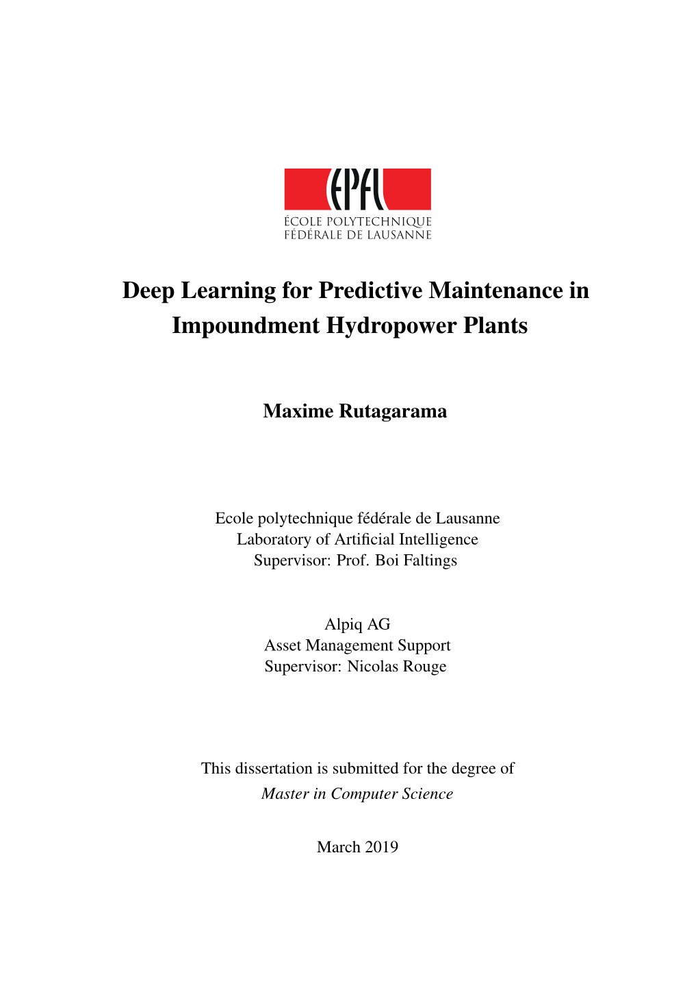 Deep Learning for Predictive Maintenance in Impoundment Hydropower Plants