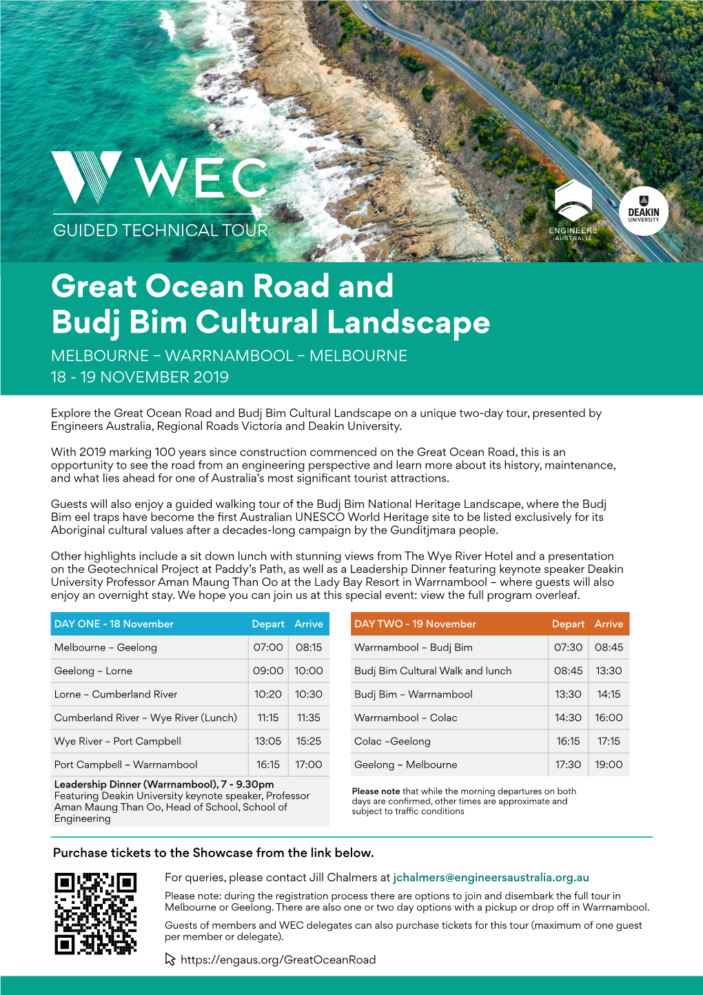 Great Ocean Road and Budj Bim Cultural Landscape MELBOURNE – WARRNAMBOOL – MELBOURNE 18 - 19 NOVEMBER 2019