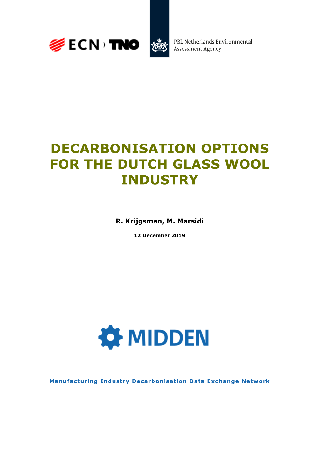 Decarbonisation Options for the Dutch Glass Wool Industry