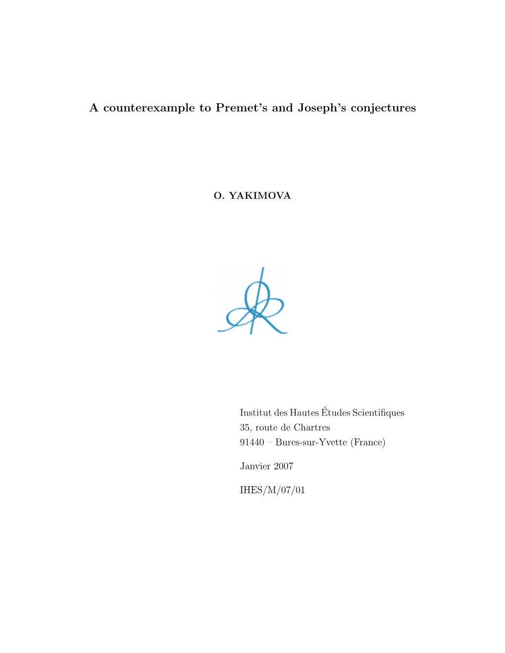 A Counterexample to Premet's and Joseph's Conjectures