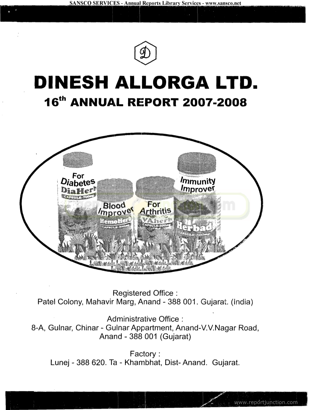 DINESH ALLORGA LTD 16™.Th ANNUAL REPORT 2007-2008