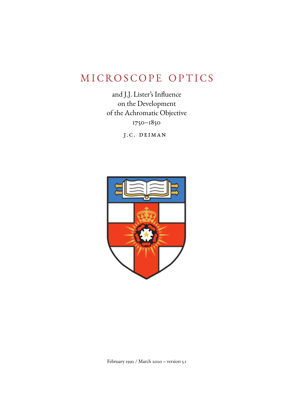 Microscope Optics 1750–1850 and J.J