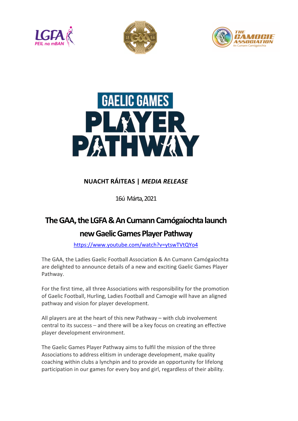 Gaelic Games Player Pathway