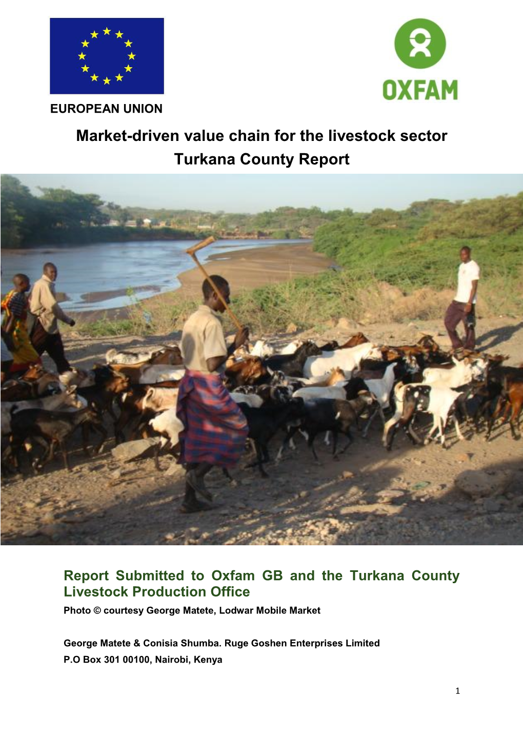 Market-Driven Value Chain for the Livestock Sector Turkana County Report