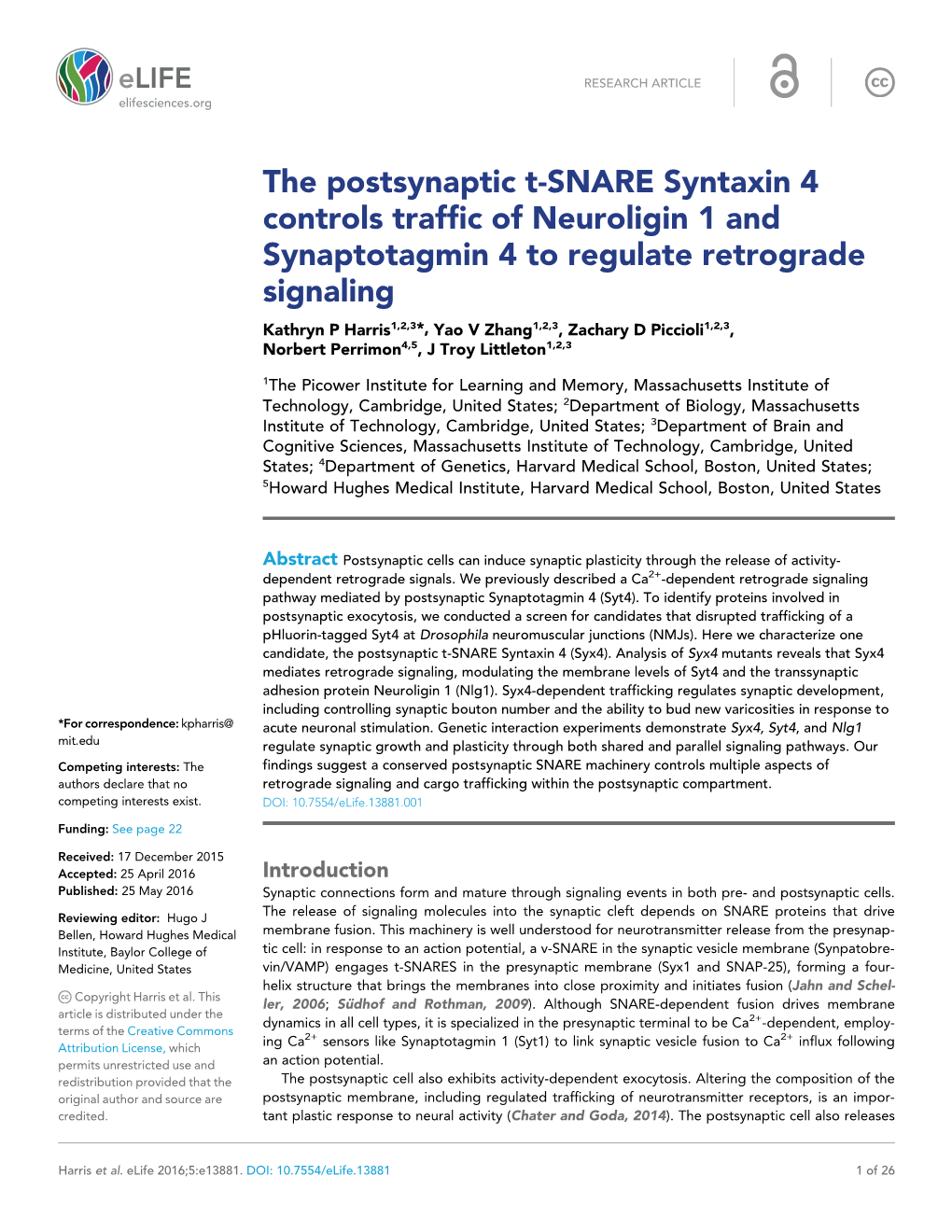 The Postsynaptic T-SNARE Syntaxin 4 Controls Traffic of Neuroligin 1 And
