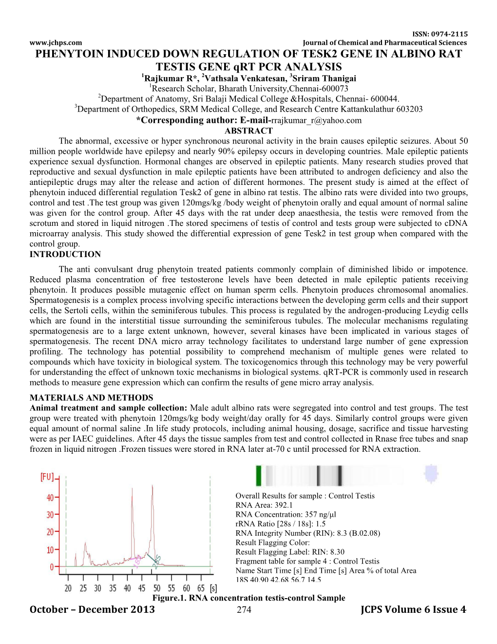 Phenytoin Induced Down Regulation of Tesk2 Gene In